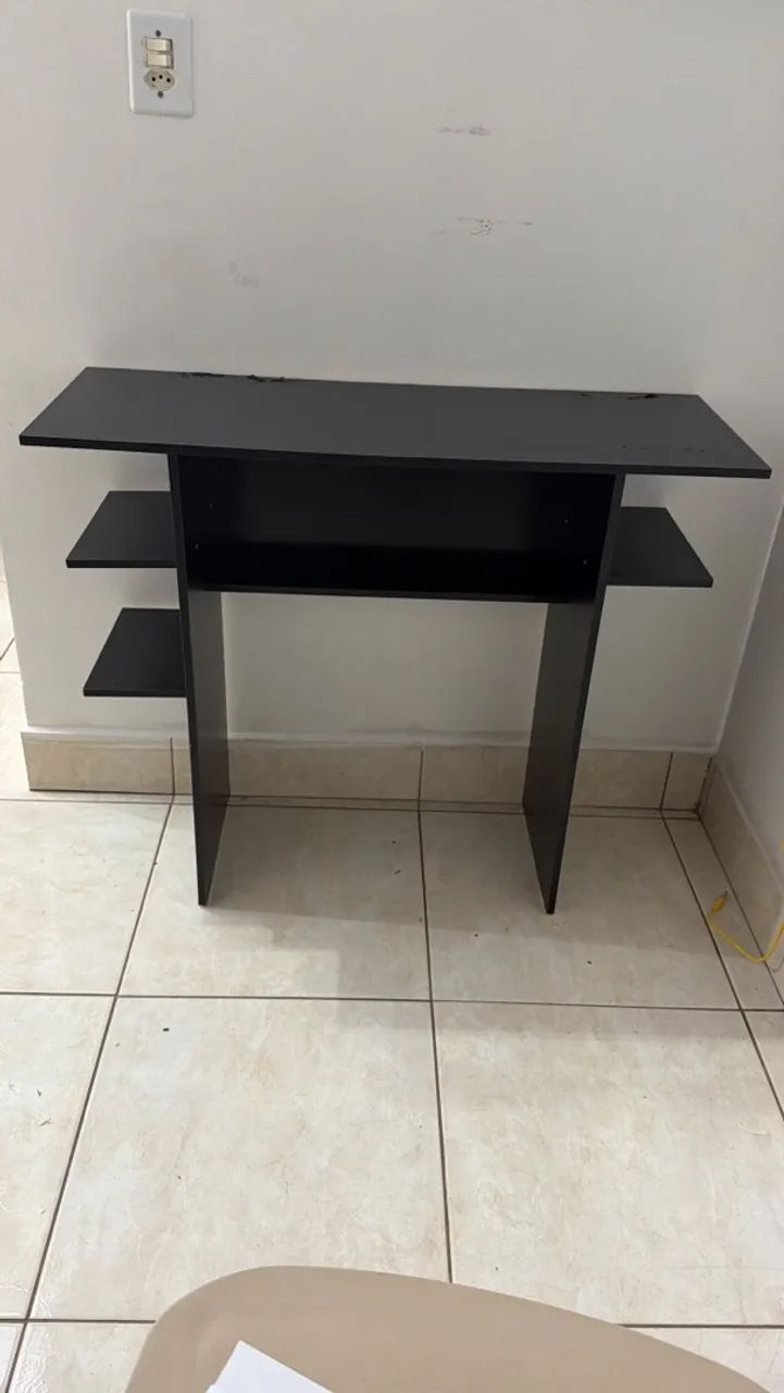  Escrivaninha Mesa Mdf Preta - Foto 2