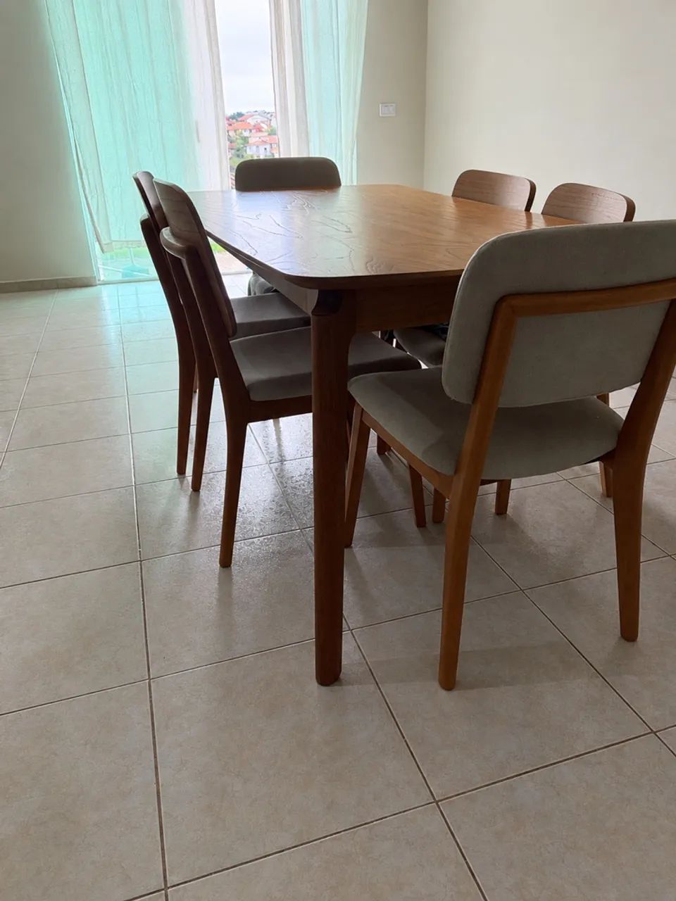 Mesa Moda Laminado (180x100x75) com 6 cadeiras tecido  - Foto 3