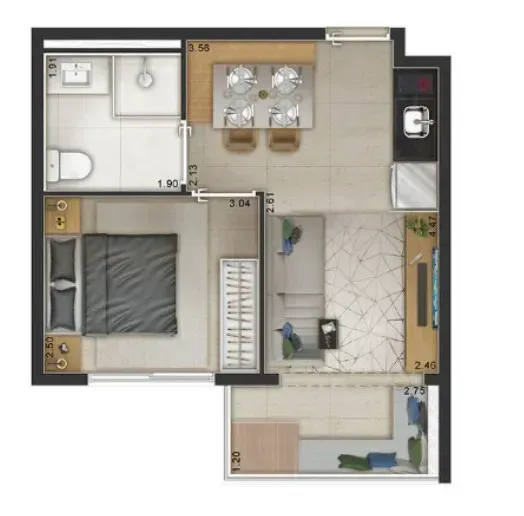 PLANTA 34m²