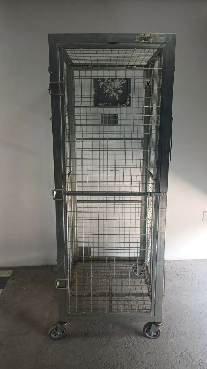 Gaiola aramada dobrável, container aramado dobrável com rodas, rodízio. - Foto 6