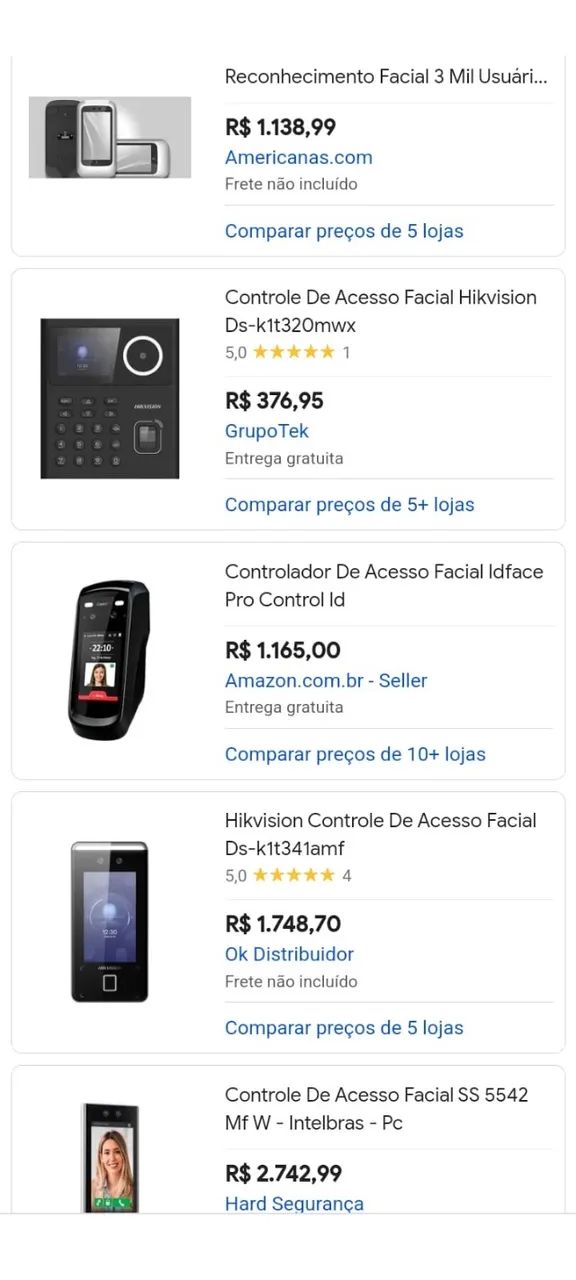 Controlador de acesso facial Idface