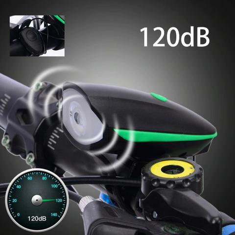 Farol Led Bike Com Buzina Recarregável Usb 1 Unidade - Foto 3