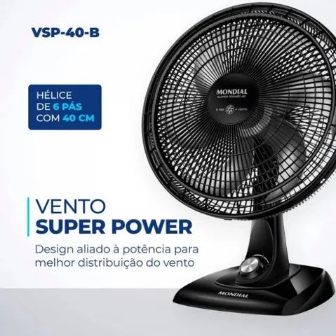 Ventilador 40cm de Mesa Super Power 40 Mondial 220V Preto