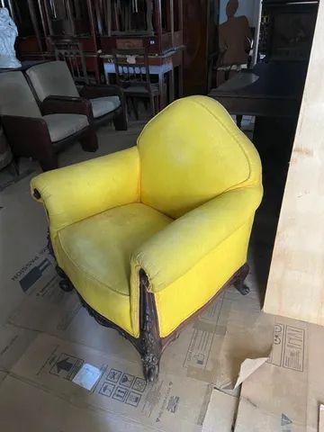 Poltrona Em Jacarandá Est Luis Xv Estofada - Foto 3