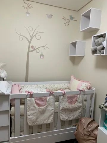 Kit enxoval de berço com almofadas, trocador, almofada de amamentar e mobili - Foto 2