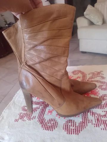 Bota cano longo couro legítimo 
