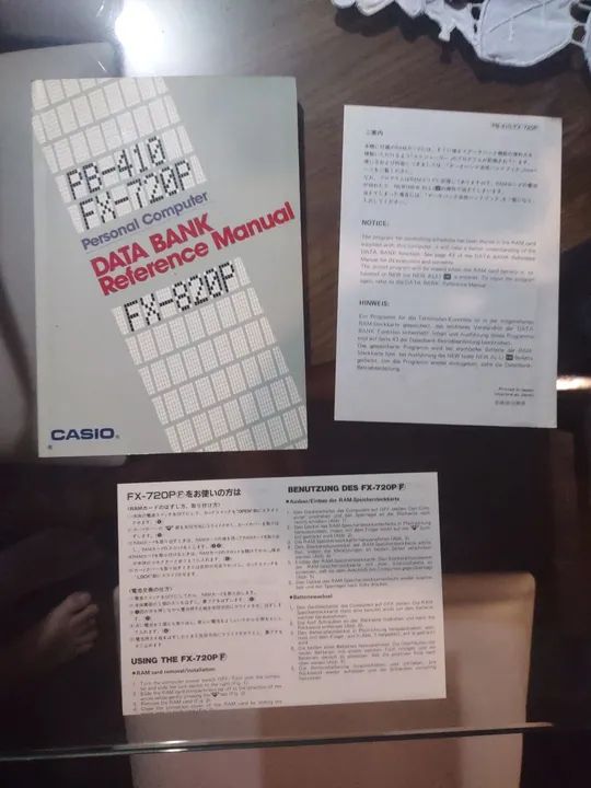 PB-410 FX-720P Casio Personal Computer Data Bank Reference Manual