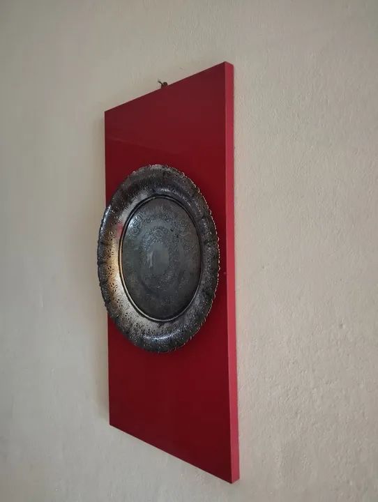 Prato Antigo de Bronze com Banho de Prata - Foto 5