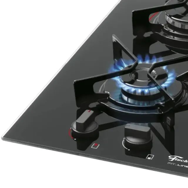 Fogão Cooktop Fischer 2 Bocas Fit Line Gás Mesa de Vidro - Foto 3
