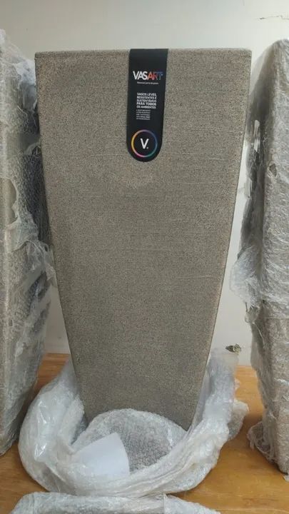 Vaso Vasart Malta Vaso de Flores Trapezio, Granito Pedra, 40x90cm - Foto 4