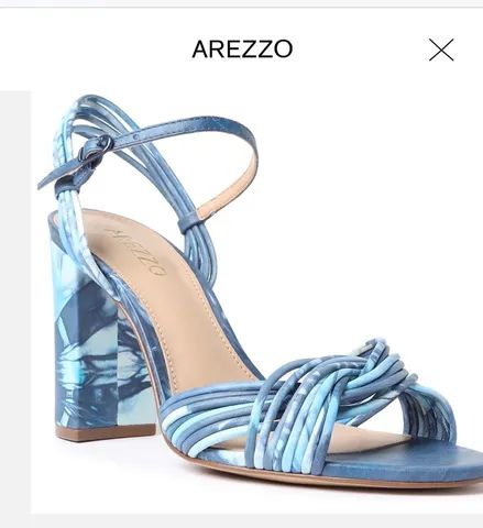 Sand lia azul em couro com estampa tie dye Arezzo Cal ados