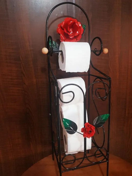 Porta papel higiênico cesto piso Ferro