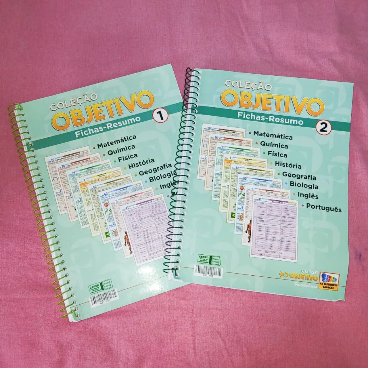 Livros Pré-Vestibular de Fichas-Resumo Volumes 1 e 2 - Coleção Objetivo 
