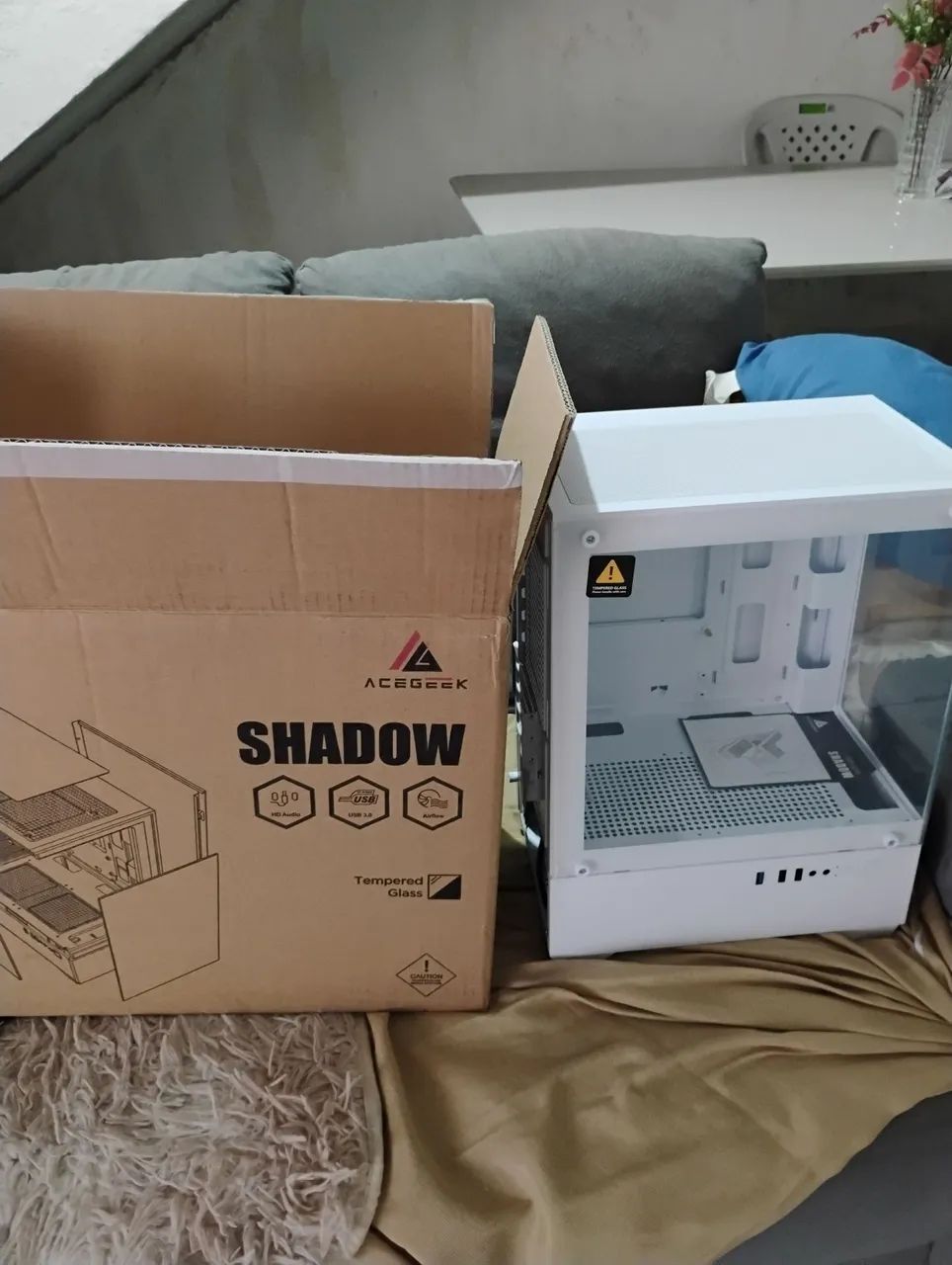Gabinete Gamer branco Acegeek Shadow ACEITO CARTÃO  - Foto 3