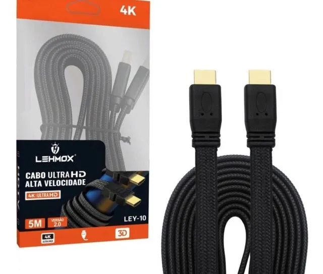 Cabo Hdmi 2.0 Flat 5 Metros Blindado 4k