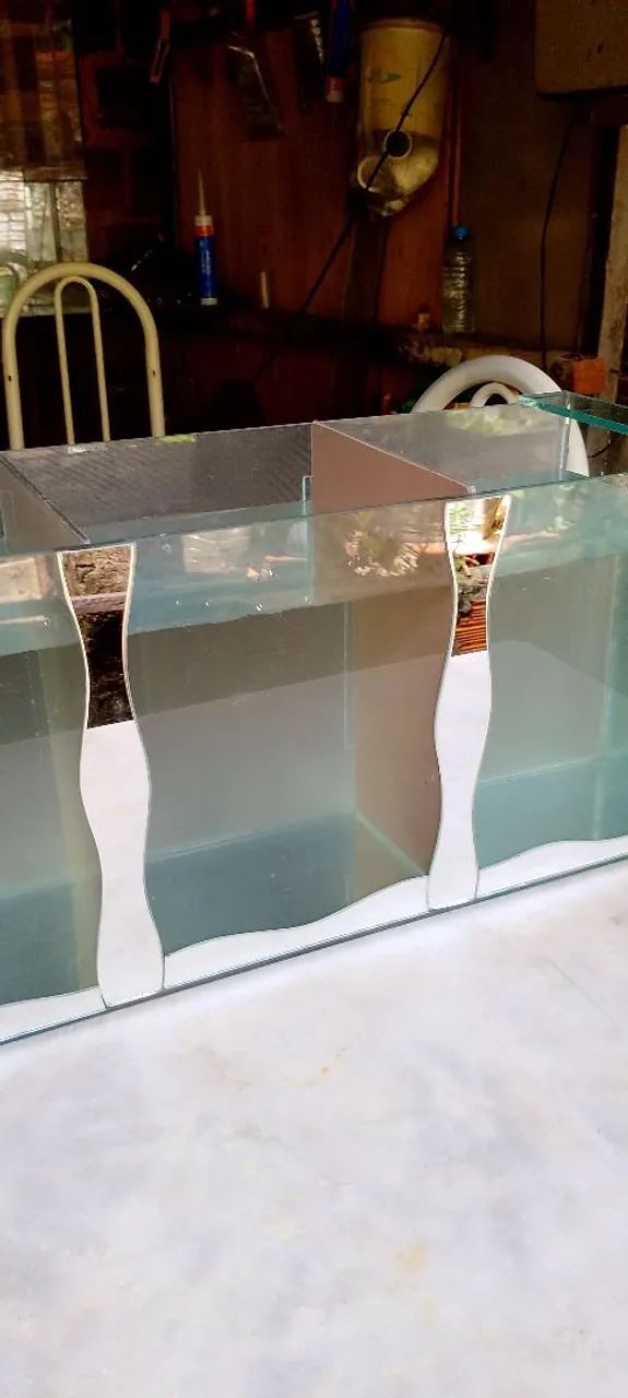 Aquário de vidro 3 compartimentos - Foto 2