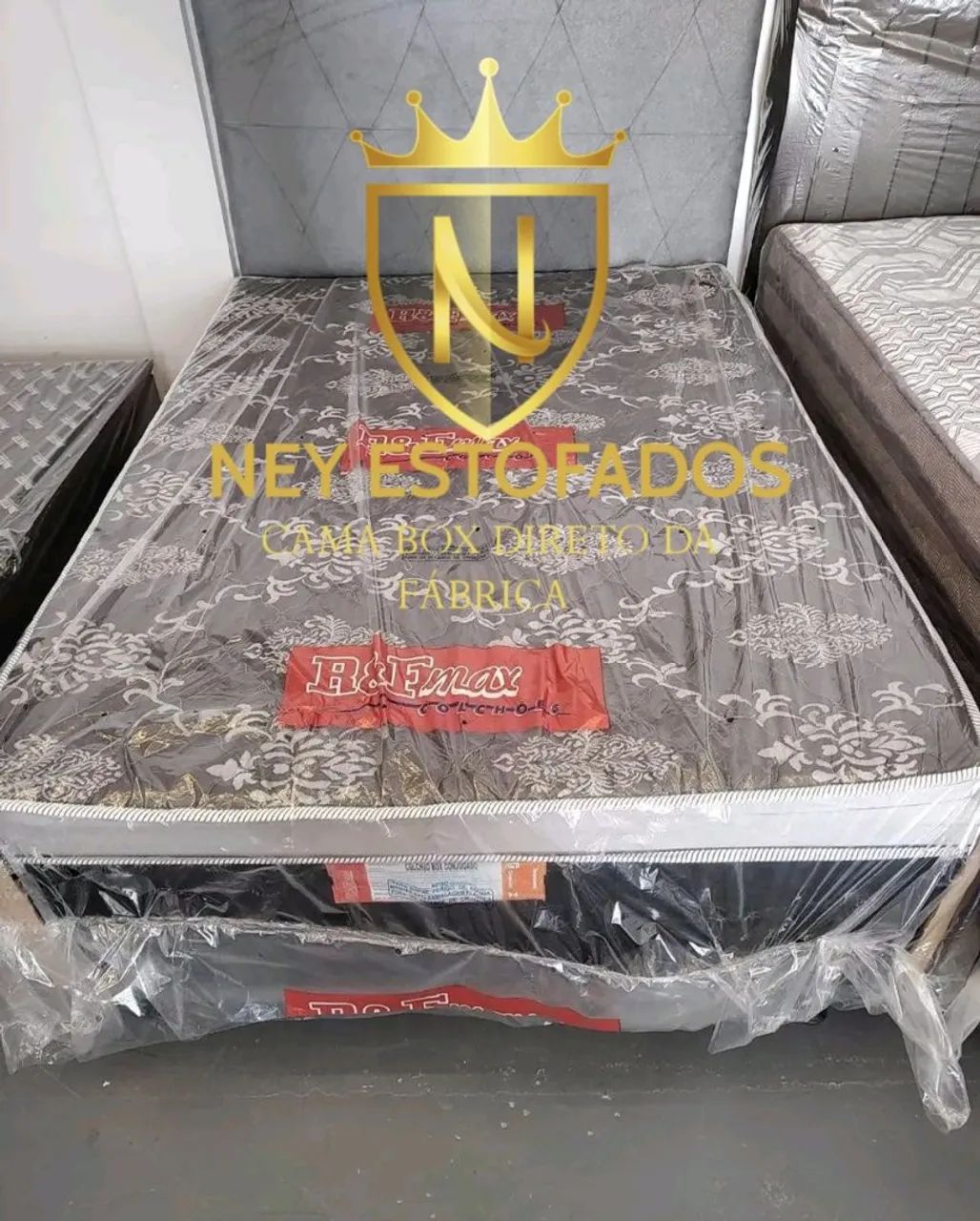 Cama Box Casal Black com Cabeceira Estofada - Foto 3