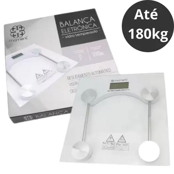 Balança Eletrônica de Vidro Temperado - Até 180kg