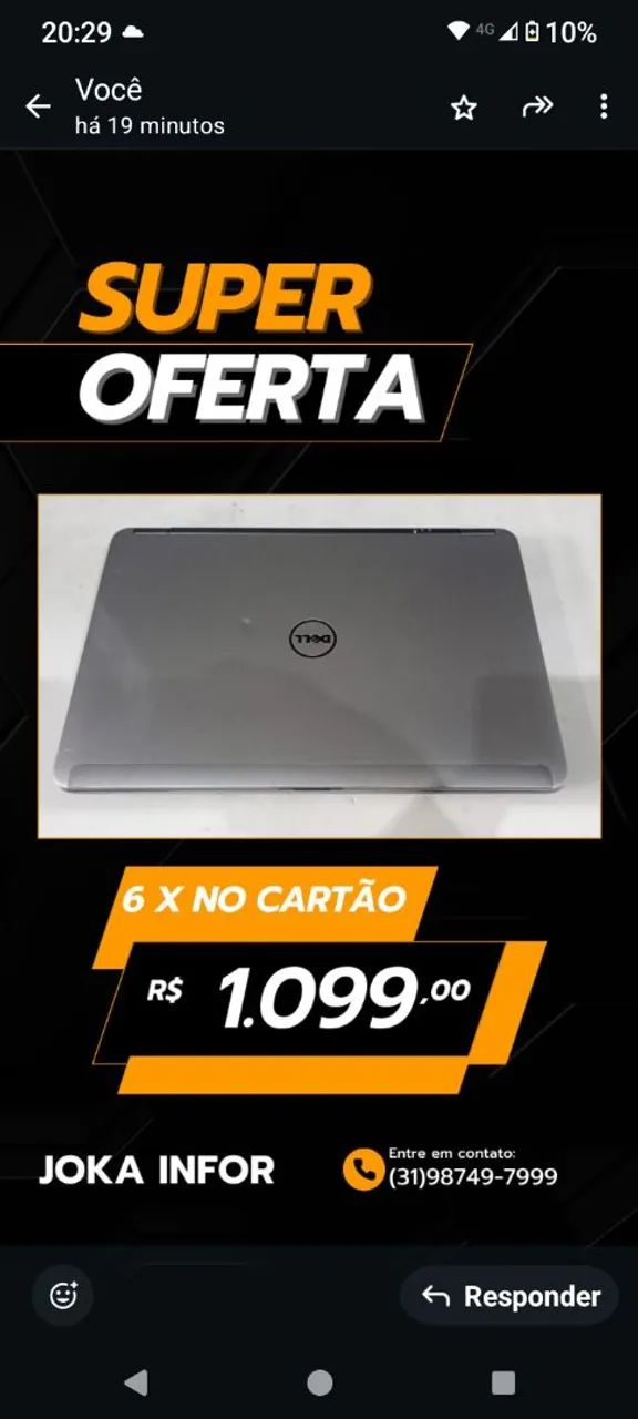Notebook Dell core i5 7° Geração + 8g + Ssd 128g  + bateria  - Foto 3