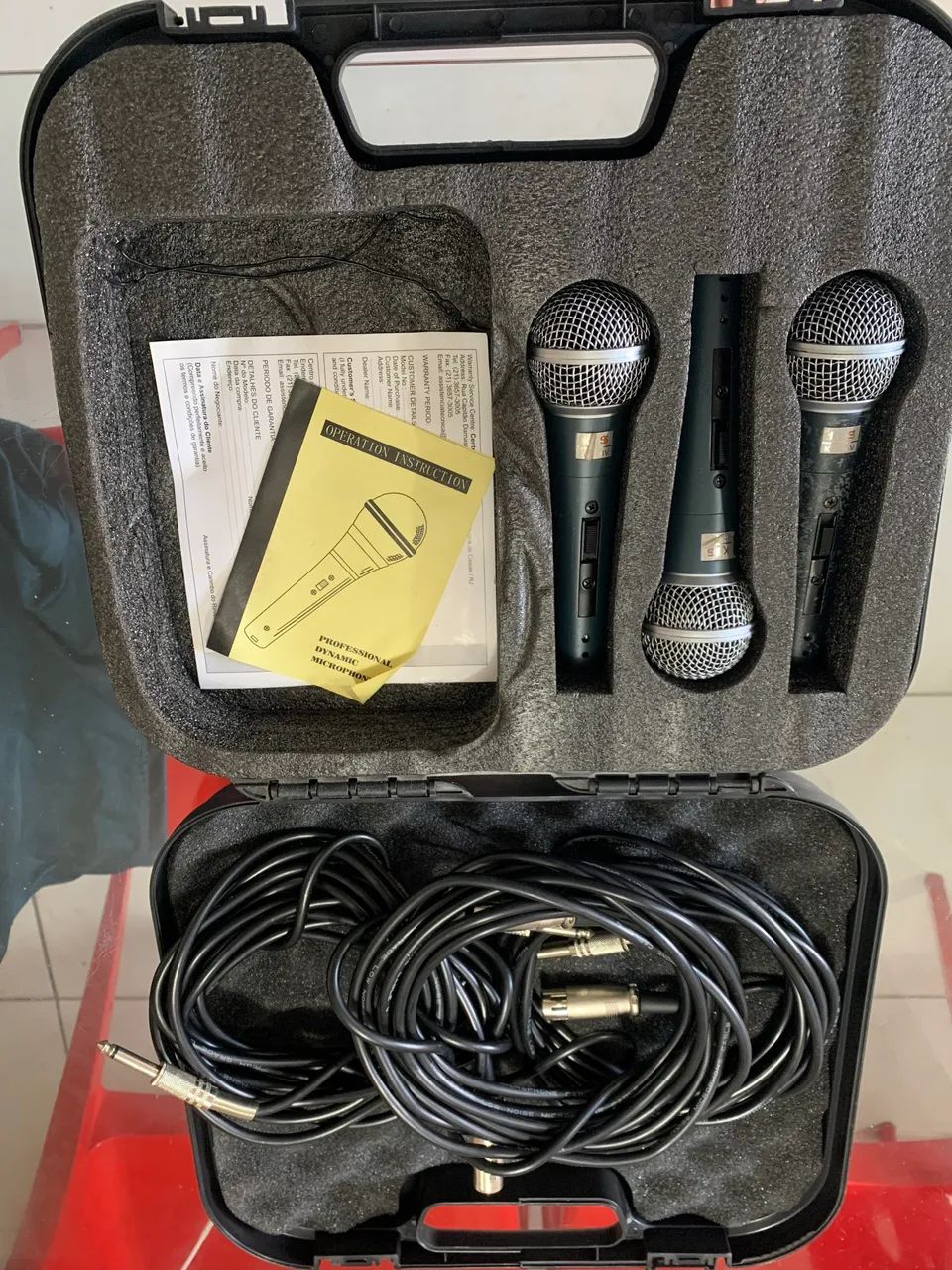 Kit 03 microfones 58V Kadosh com maleta - Microfones e Gravadores