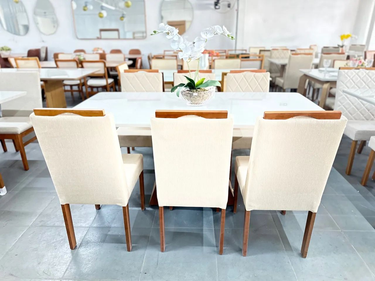 Mesa de Jantar Elegante com Cadeira Madeira 