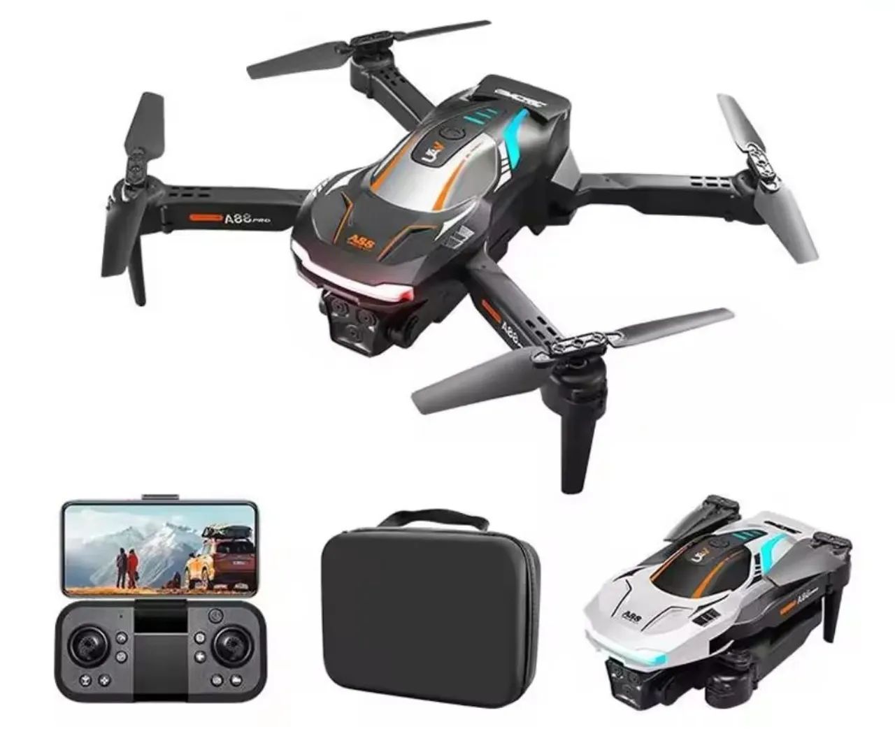 Drone com câmera A88 com controle tag e88 e99 gt3 