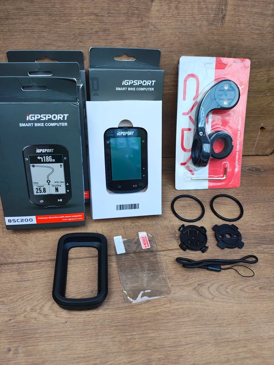 Igpsport bsc 200 + suporte alongado+ película+ capinha + cordão 