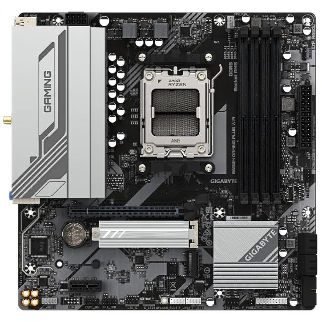 Placa Mãe Gigabyte B650M Gaming Plus WiFi, Chipset B650, AMD AM5, M-ATX, DDR5, 12x 91,77 - Foto 2