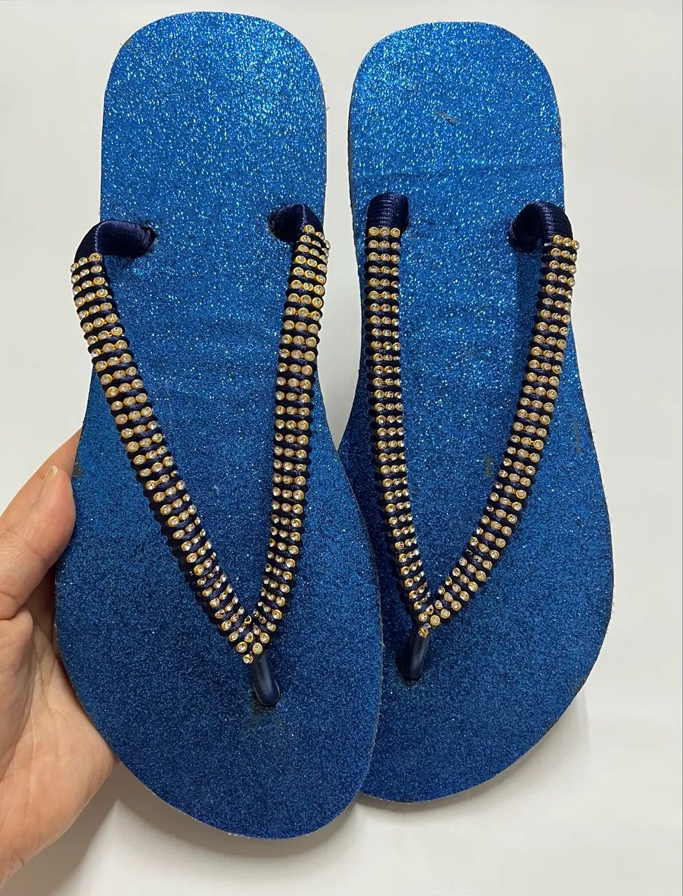 Havaianas personalizada azul gliter 39-40