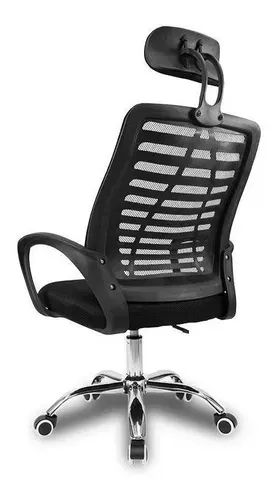 Cadeira de escritório ergonômica  preta com estofado de malhaCadeira - Foto 3