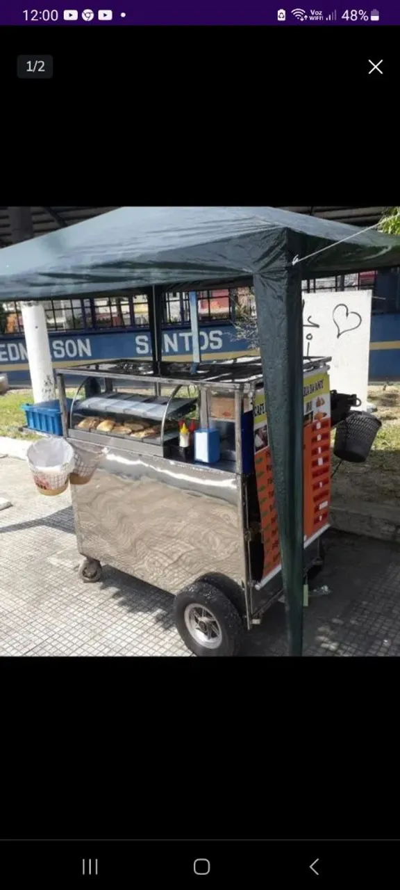Carrinho de lanches completo para venda