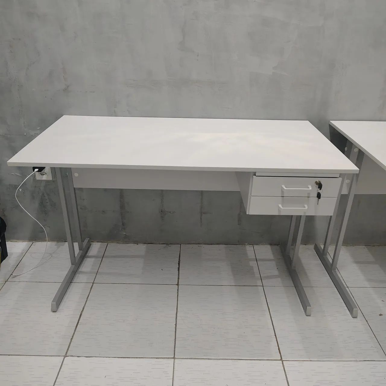 Birô Cinza c/ 2 Gavetas 