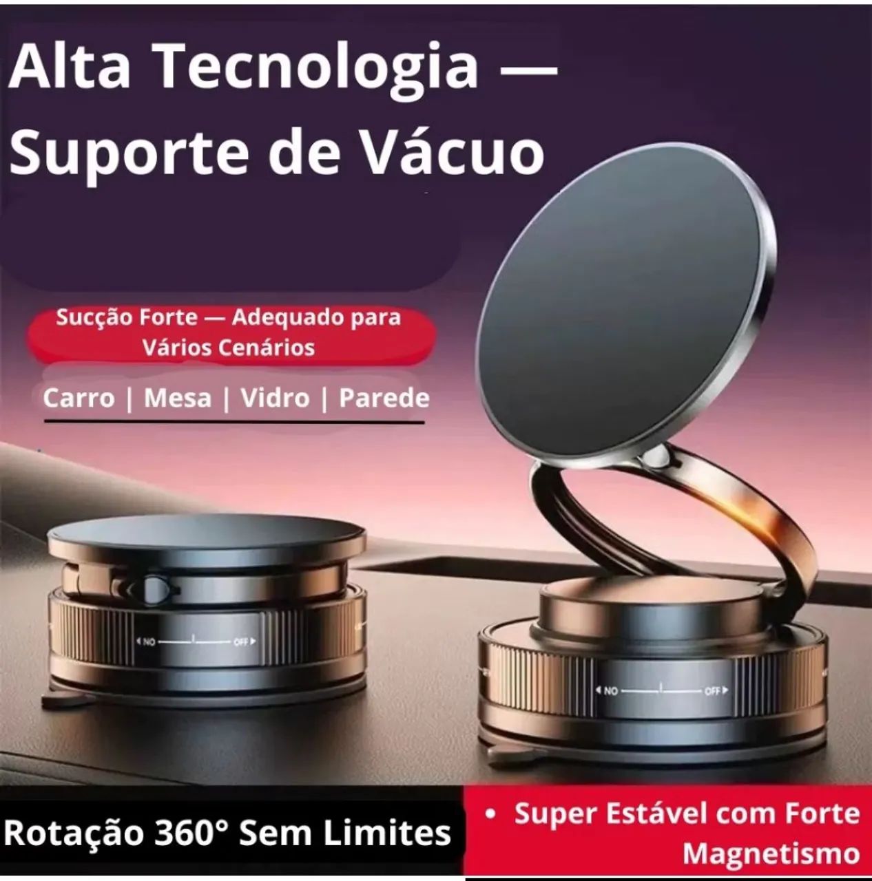 Suporte multifuncional para celular com imã, rotação com 360° e suporte para carro  - Foto 3