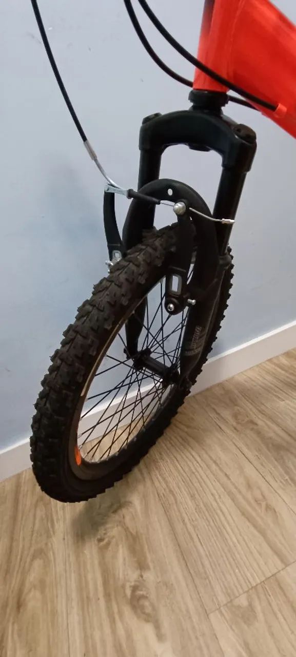 Bicicleta Aro 20 COLLI Full Suspension Laranja Neon  - Foto 3