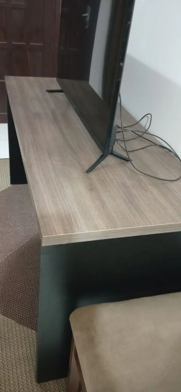 Mesa em L 150x60 + mesa auxiliar com 3 gaveteiros Veneza65060624258435121