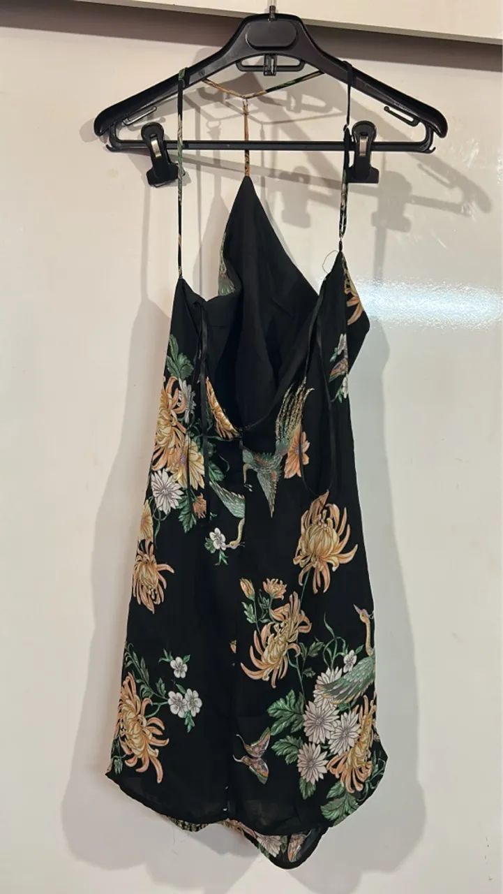 Vestido Floral Preto kimono Forever 21