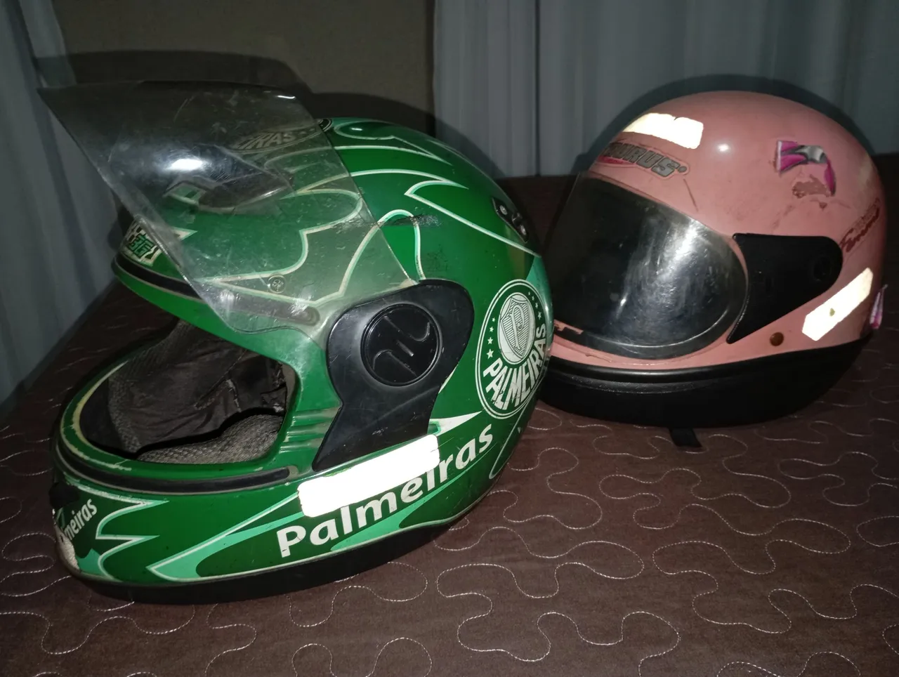 Capacete Moto Palmeiras + Capacete Pink