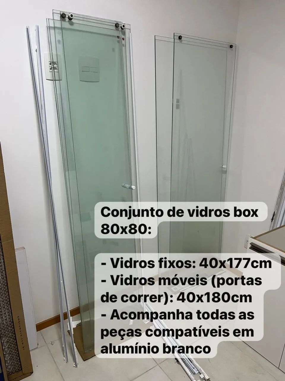 Conjunto de Vidros Box 120cm OU 80x80