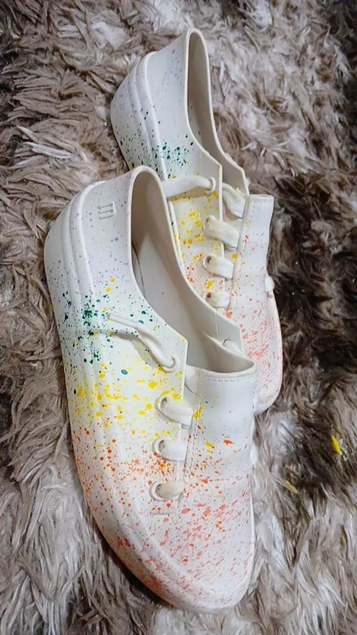Tênis melissa Branco com Detalhes Coloridos - Foto 3