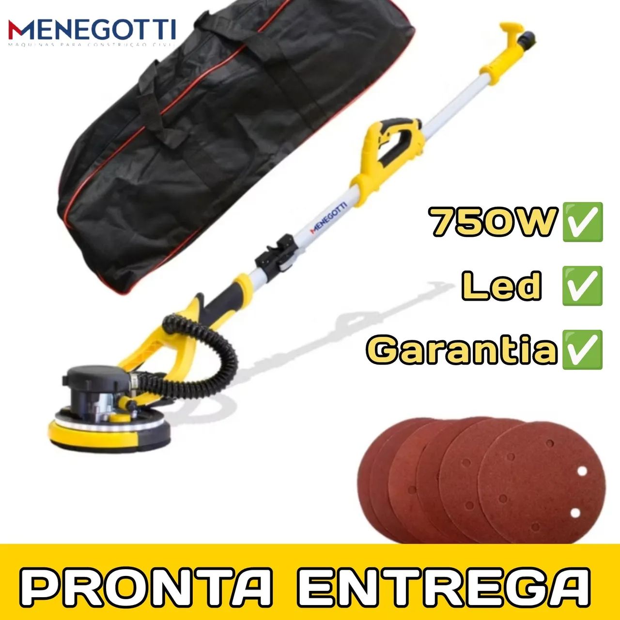 LIXADEIRA DE PARDE MENEGOTI 750W COM LED - COMPLETA 