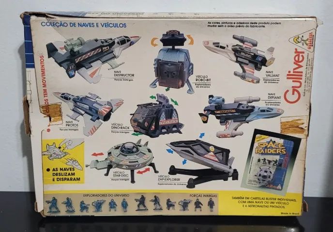 Super Raro Space Raiders anos 80 Gulliver na Caixa completo Naves e bonecos - Foto 2