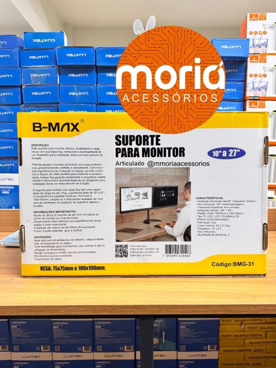UPORTE PARA 2 MONITORES/TVS PARA TELA DE 10 A 27 POLEGADAS TRIARTICULADO ESCRITORIOS - Foto 2
