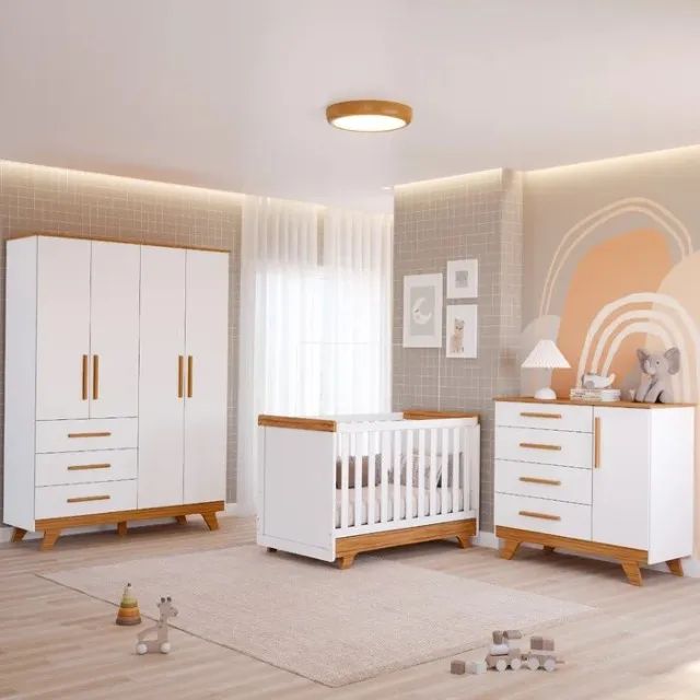 Quarto Infanti Retro Liso Peroba, 100% MDF 