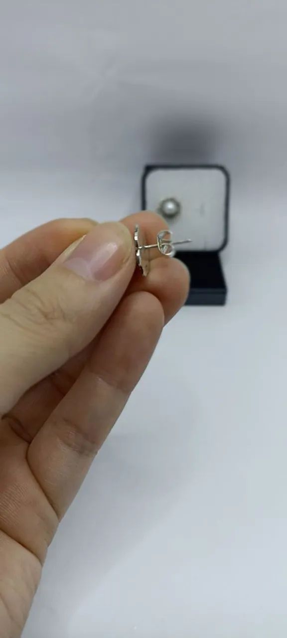 Brincos de prata 925 com perolas d'água. - Foto 4