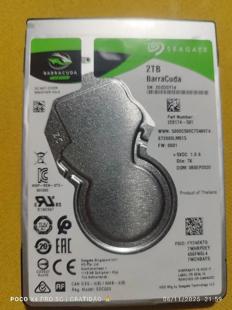 SELLING 2TB BARRACUDA HD64318043060227120