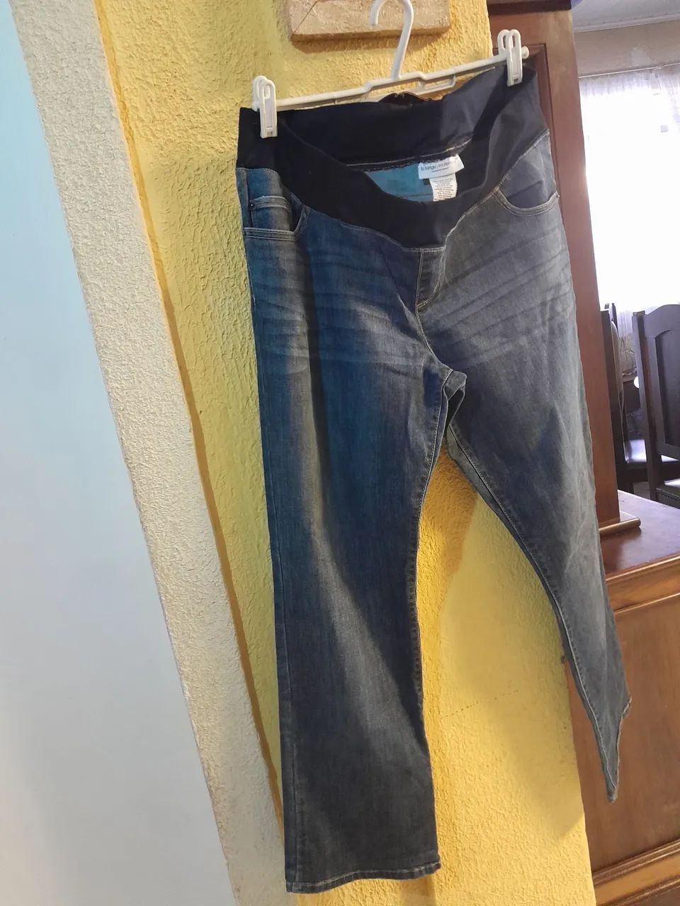 Calça jeans com elástico e elastano para gestante G/GG - Foto 3