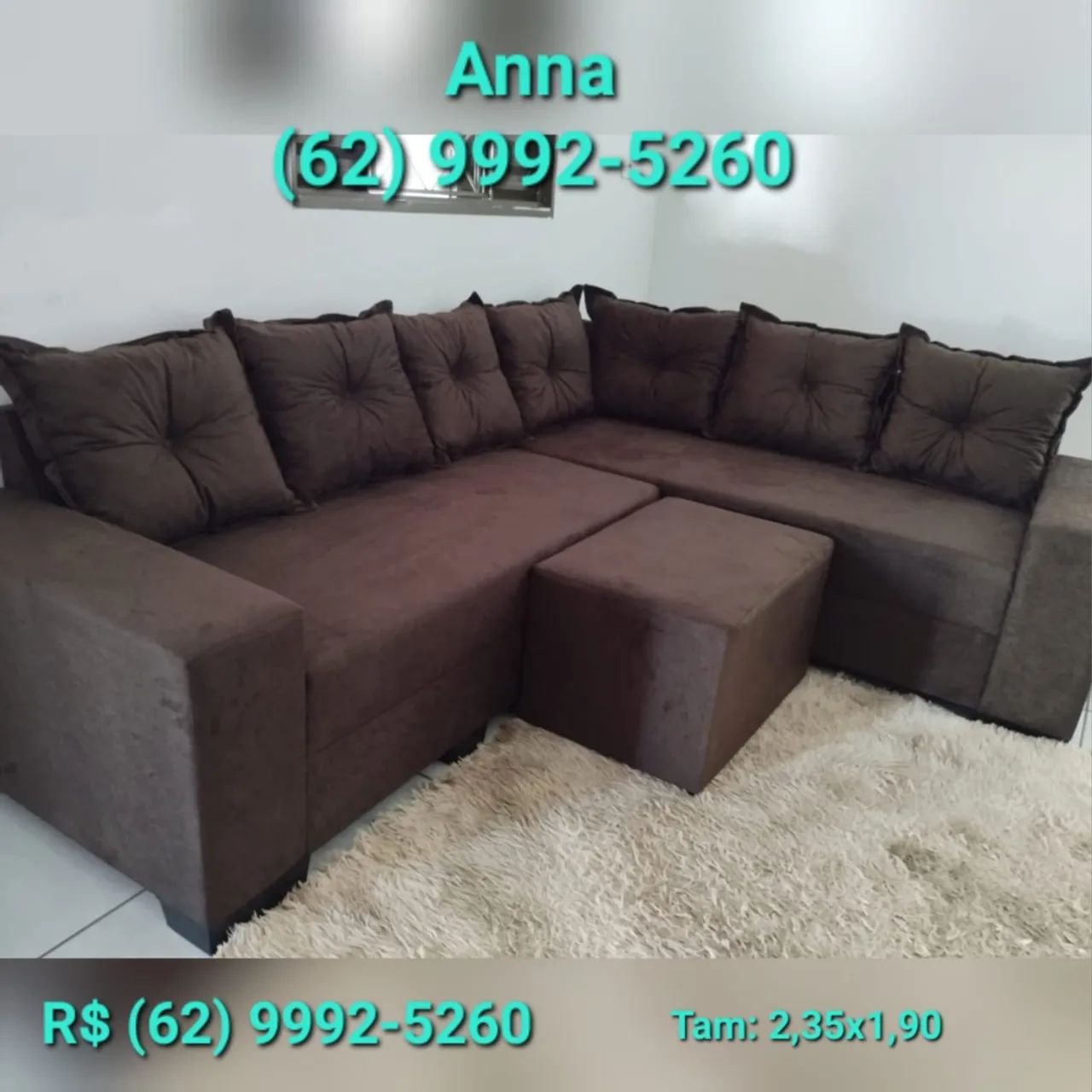 Sofá de canto com puff - Anna * - Foto 2