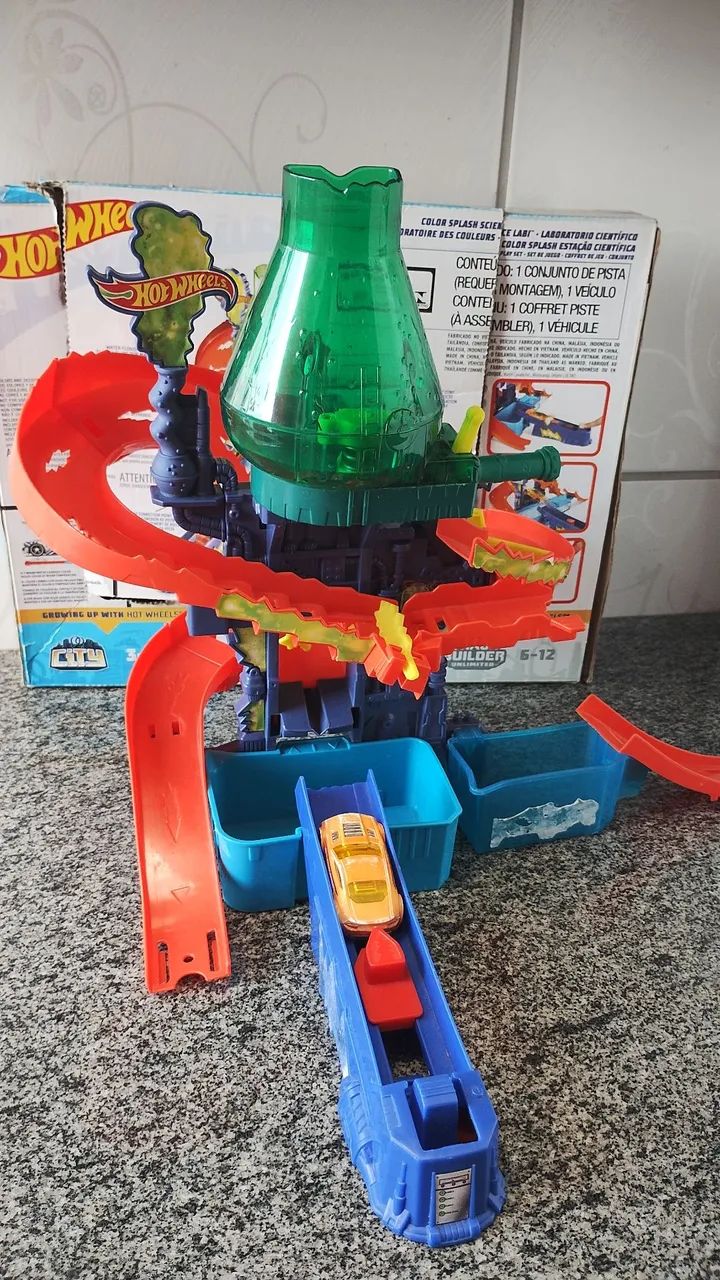 Pista Hot Wheels Laboratório de Cores Brinquedos e Jogos