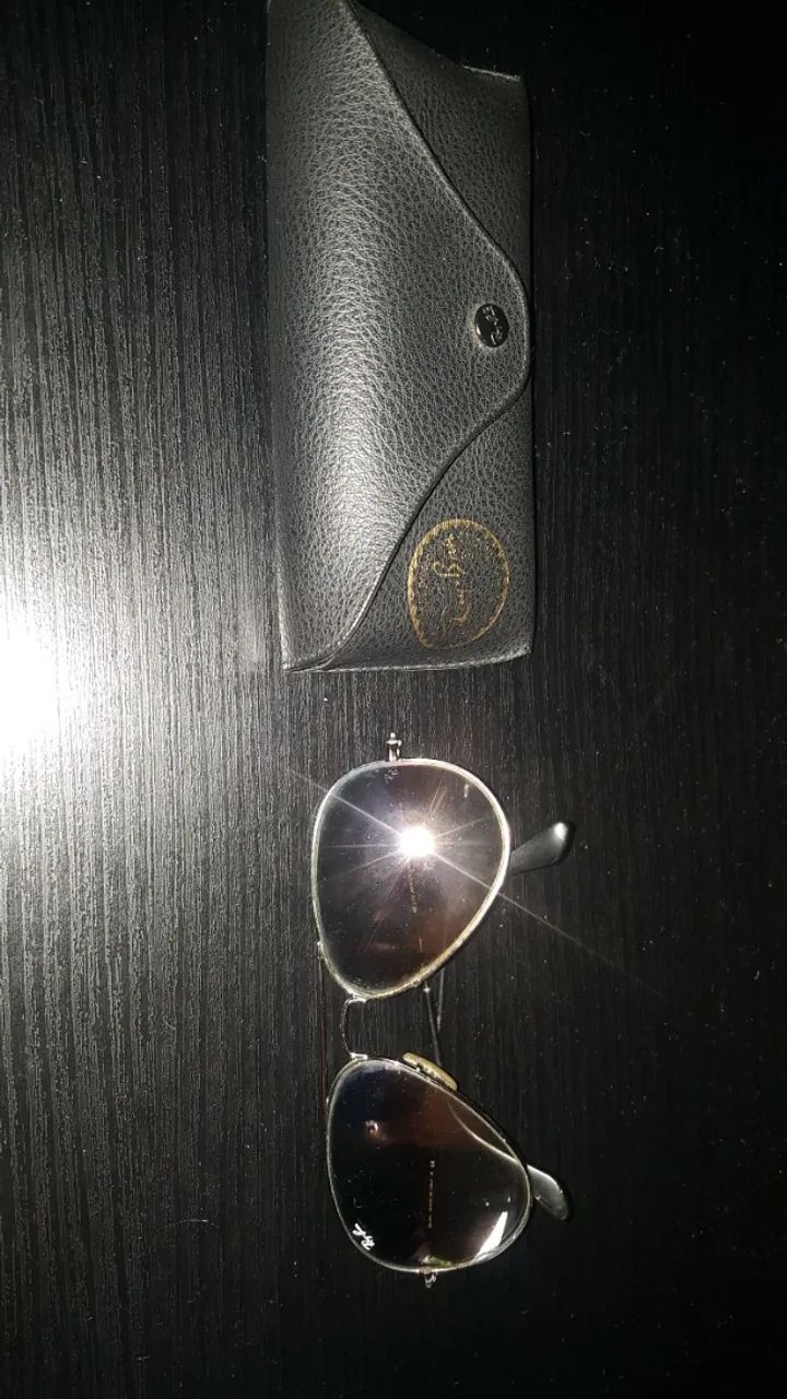 ray ban aviador marrom médio original no estojo - Foto 5