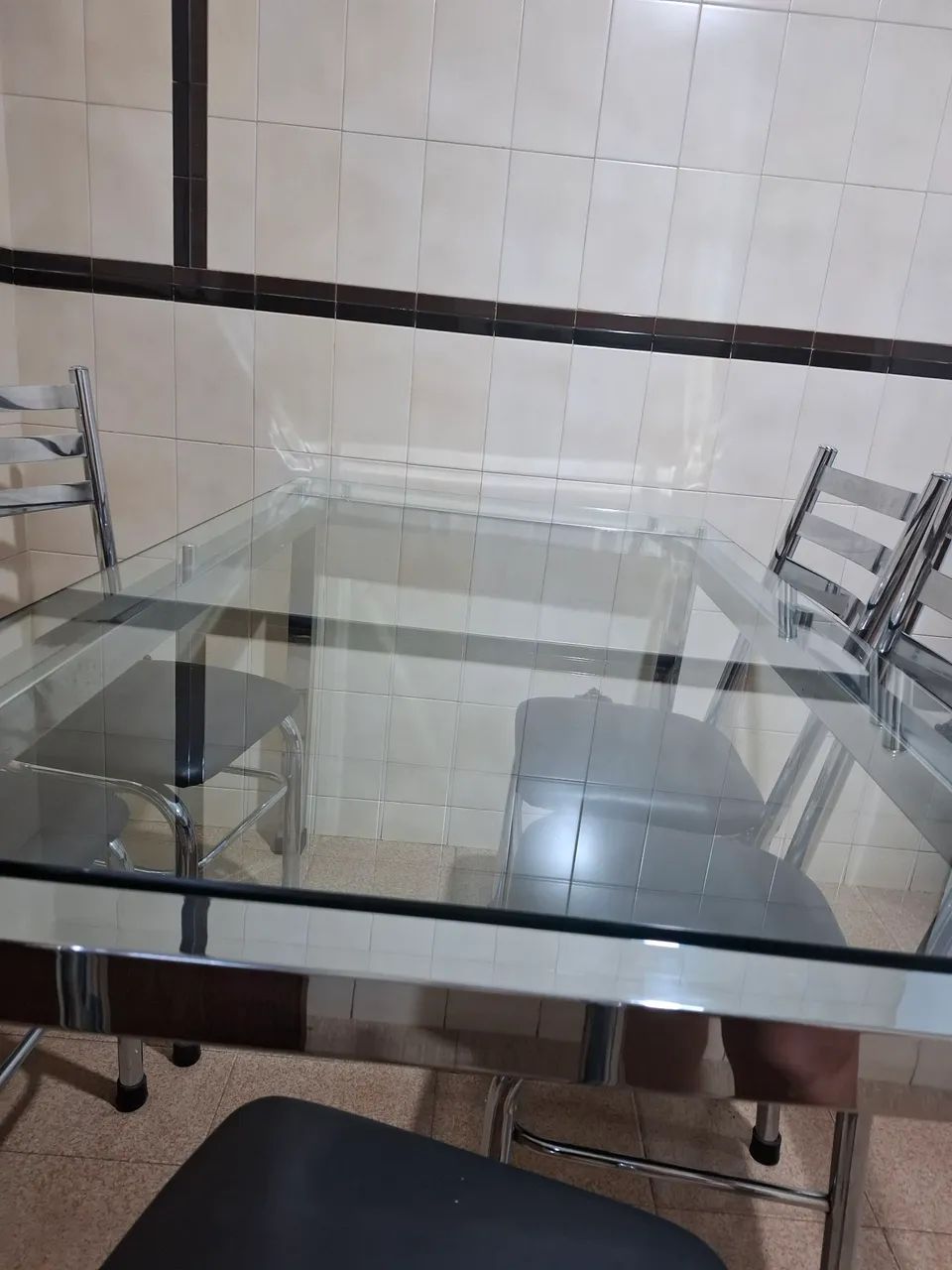 Mesa de vidro cromada - Foto 4